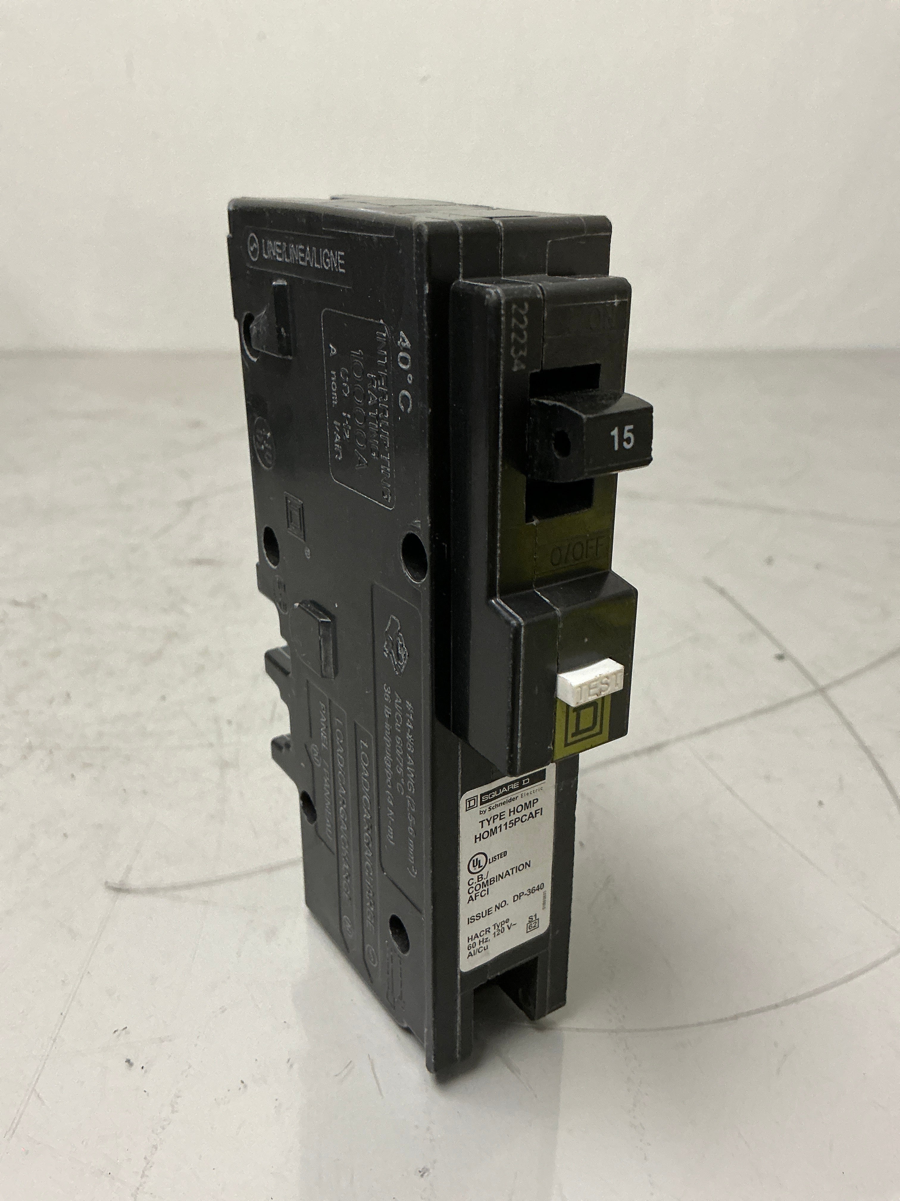 New Square D HOM115PCAFI 1 Pole, 15 Amps, 120 Volts Circuit Breaker