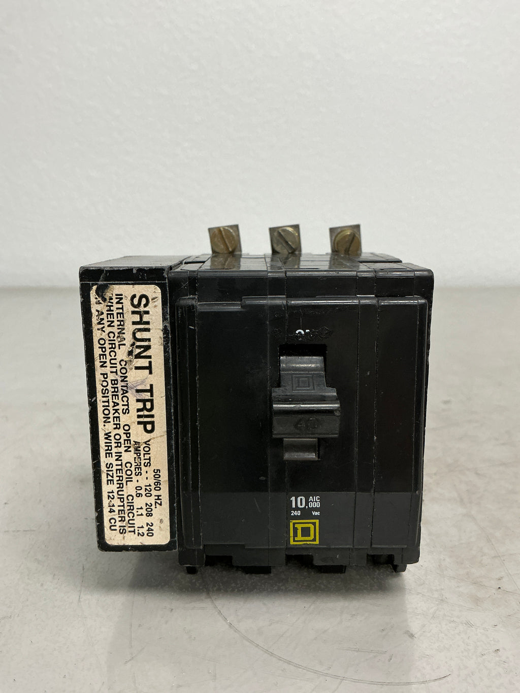 Used Square D QOB3401021 (Shunt Trip) 3 Pole, 40 Amps, 240 Volts