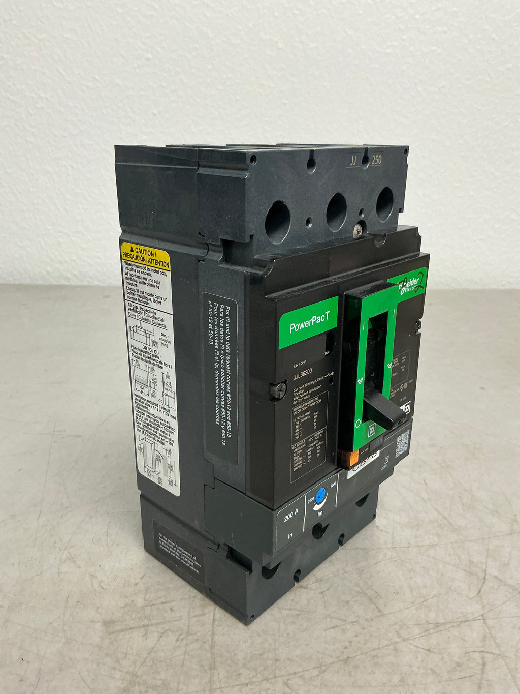 Used Square D JJL36200 3 Pole, 200 Amps, 600 Volts Circuit Breaker
