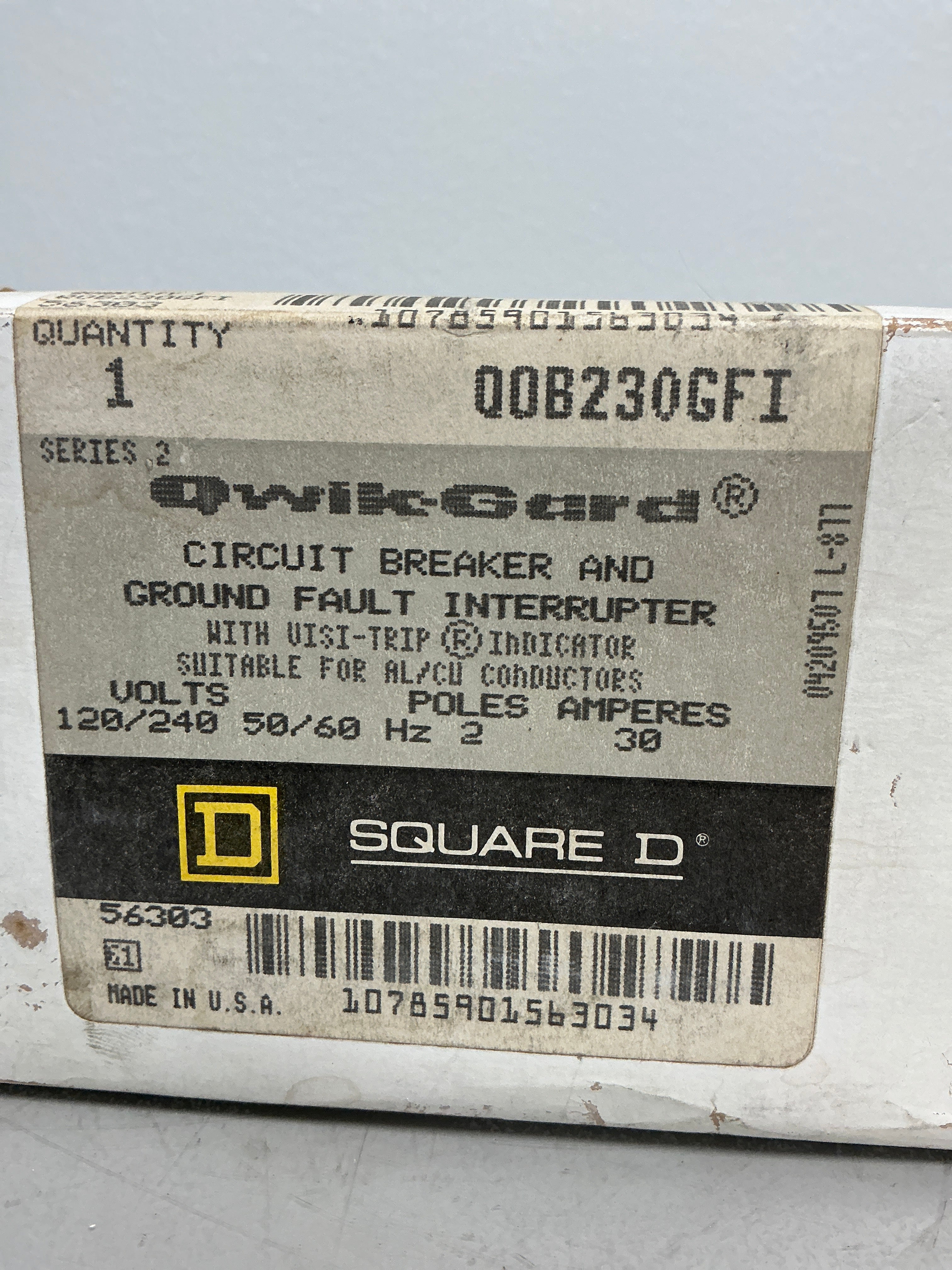 New Square D QOB230GFI 2 Poles, 30 Amps, 240 Volts