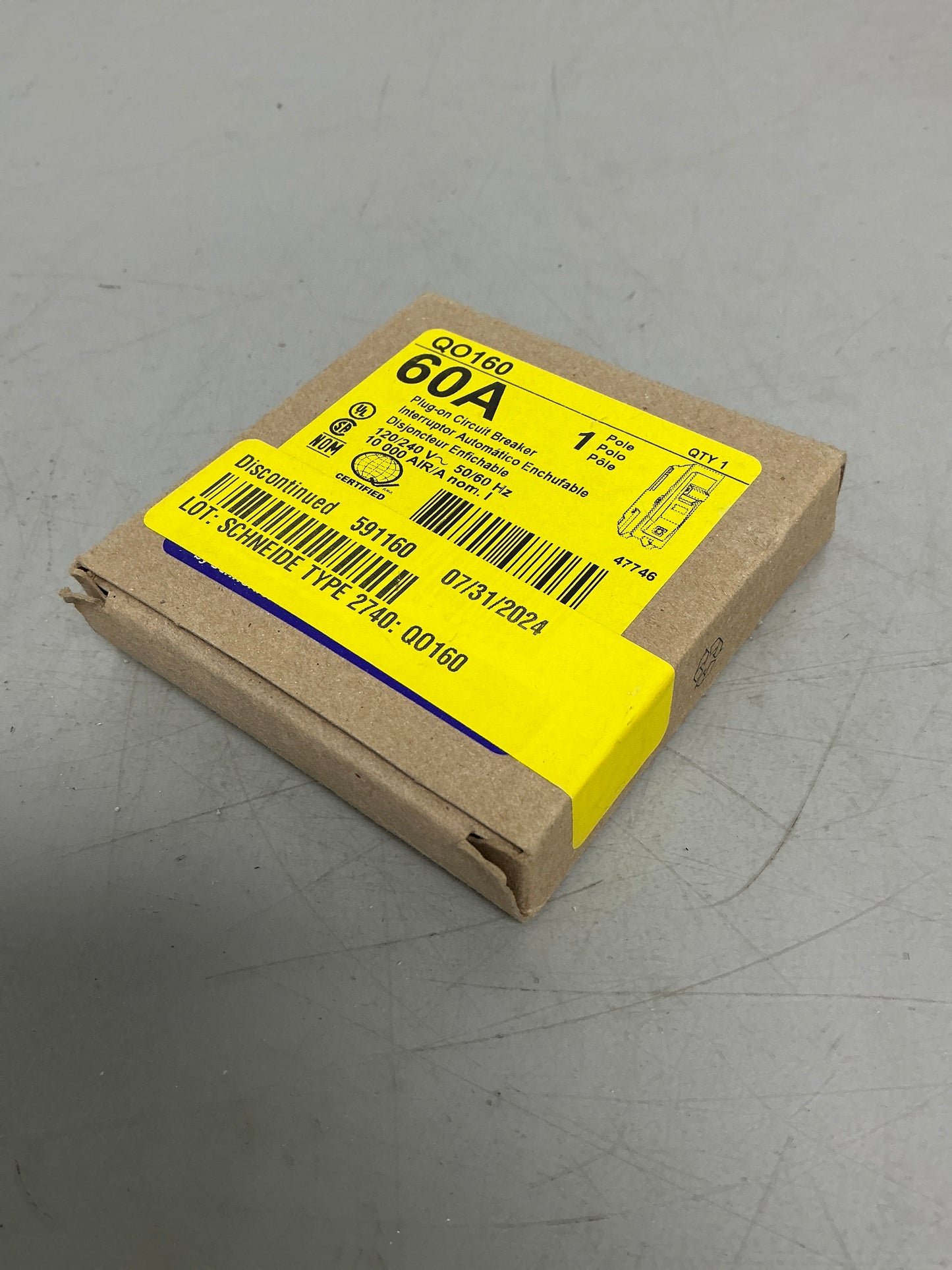 New Square D QO160 1 Pole, 60 Amps, 240 Volts