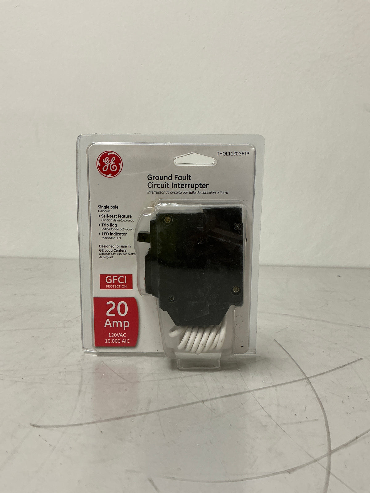 New GE THQL1120GFTP 1 Pole, 20 Amps, 120 Volts, Circuit Breaker