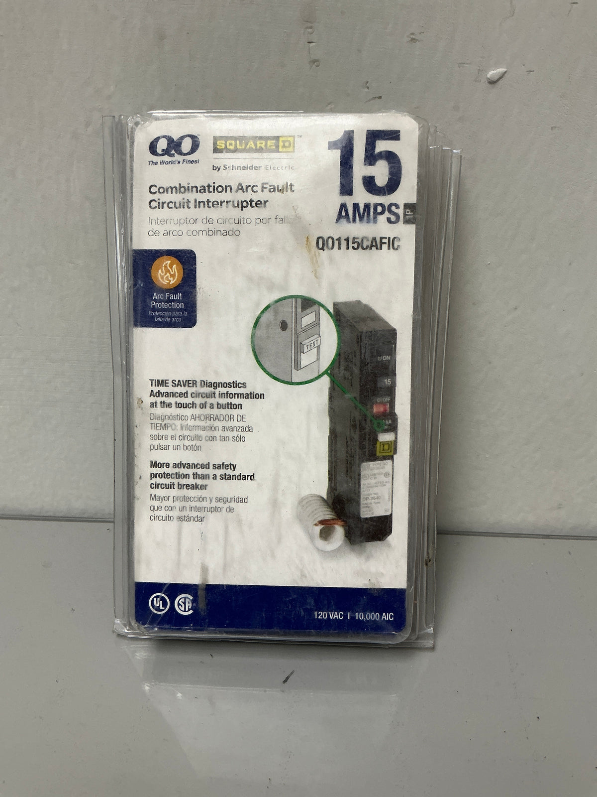 New Square D QO115CAFI 1Pole, 15Amps, 120 Volts Circuit Breaker