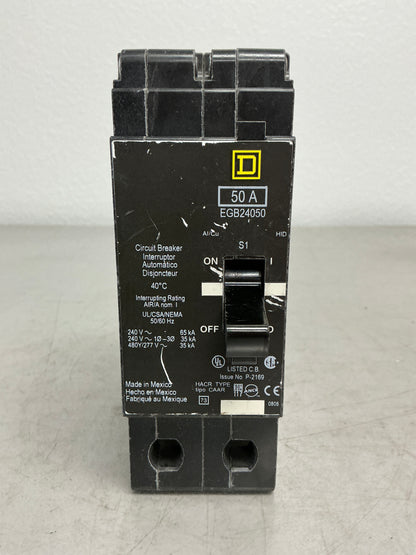 Used Square D EGB24050 2 Pole, 50 Amps, 480 Volts