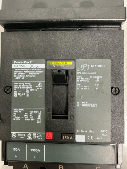 Used Square D HJA32150 3 Pole, 150 Amps, 240 Volts
