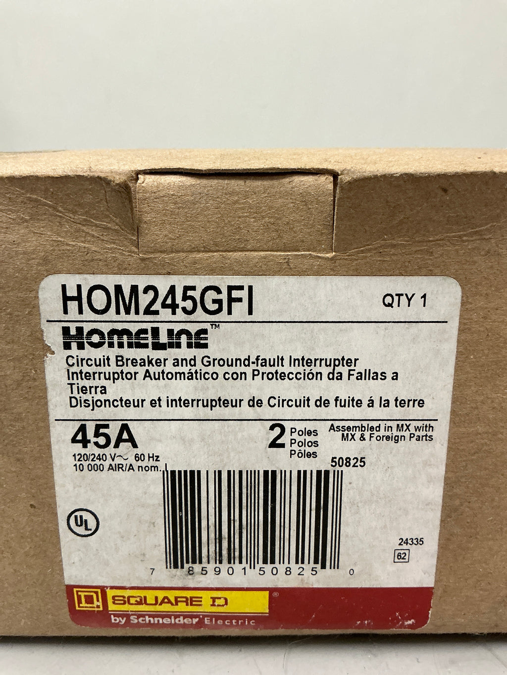 New Square D HOM245GFI 2 Pole, 45 Amps, 240 Volts Circuit Breaker