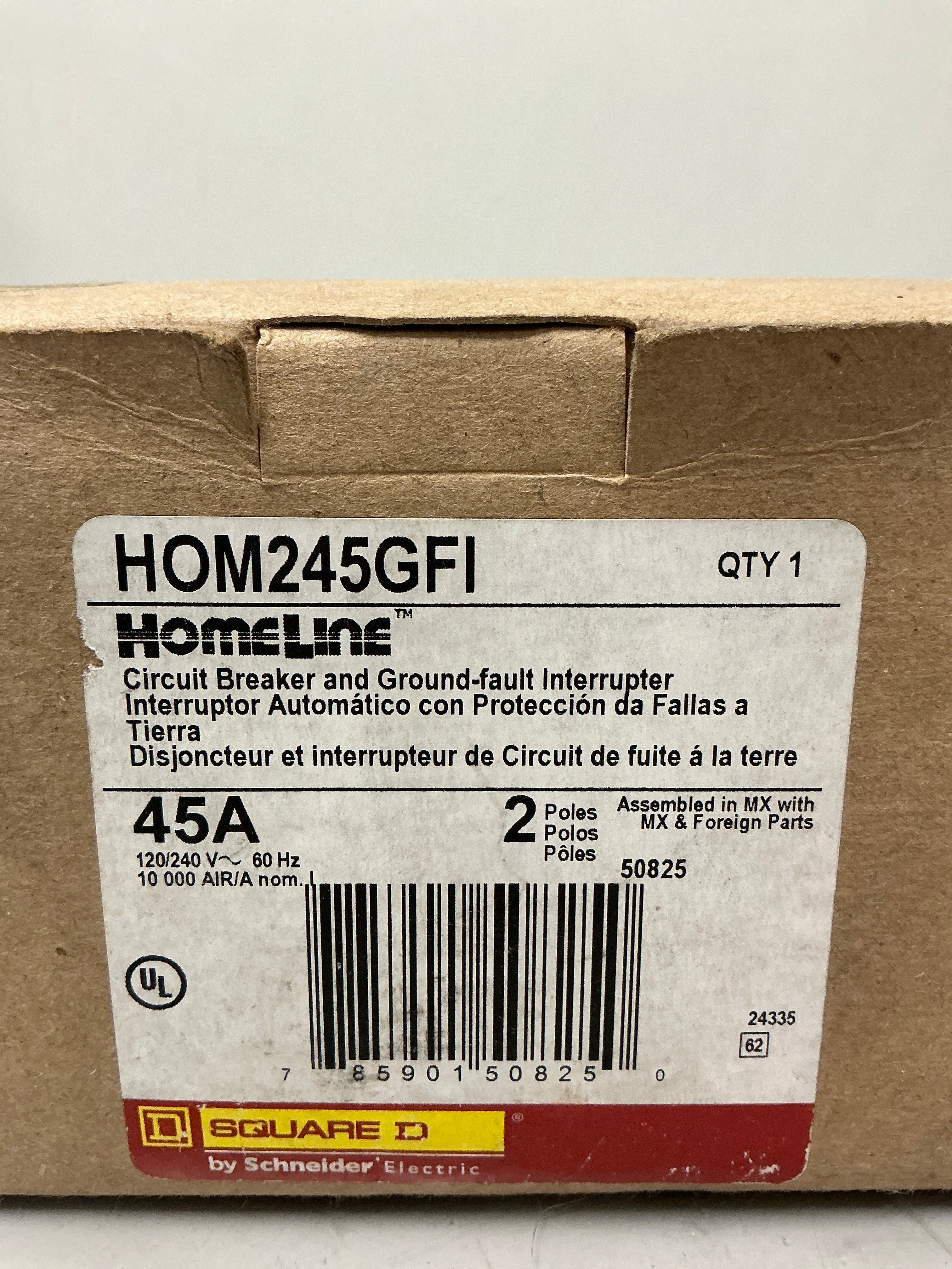 New Square D HOM245GFI 2 Pole, 45 Amps, 240 Volts Circuit Breaker