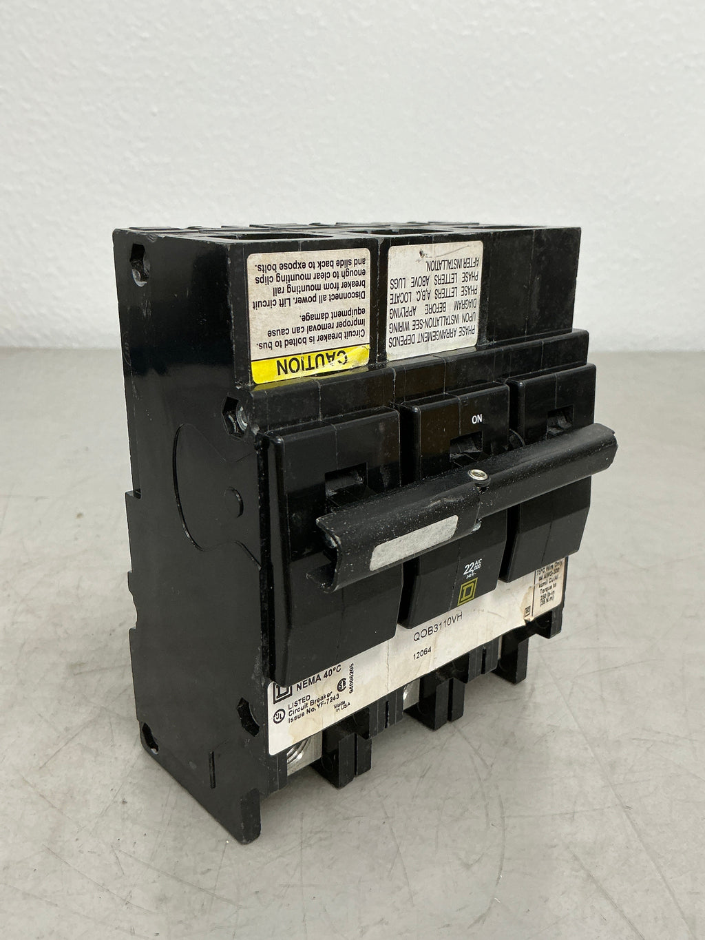 New Square D QOB3110VH 3 Pole, 110 Amps, 240 Volts