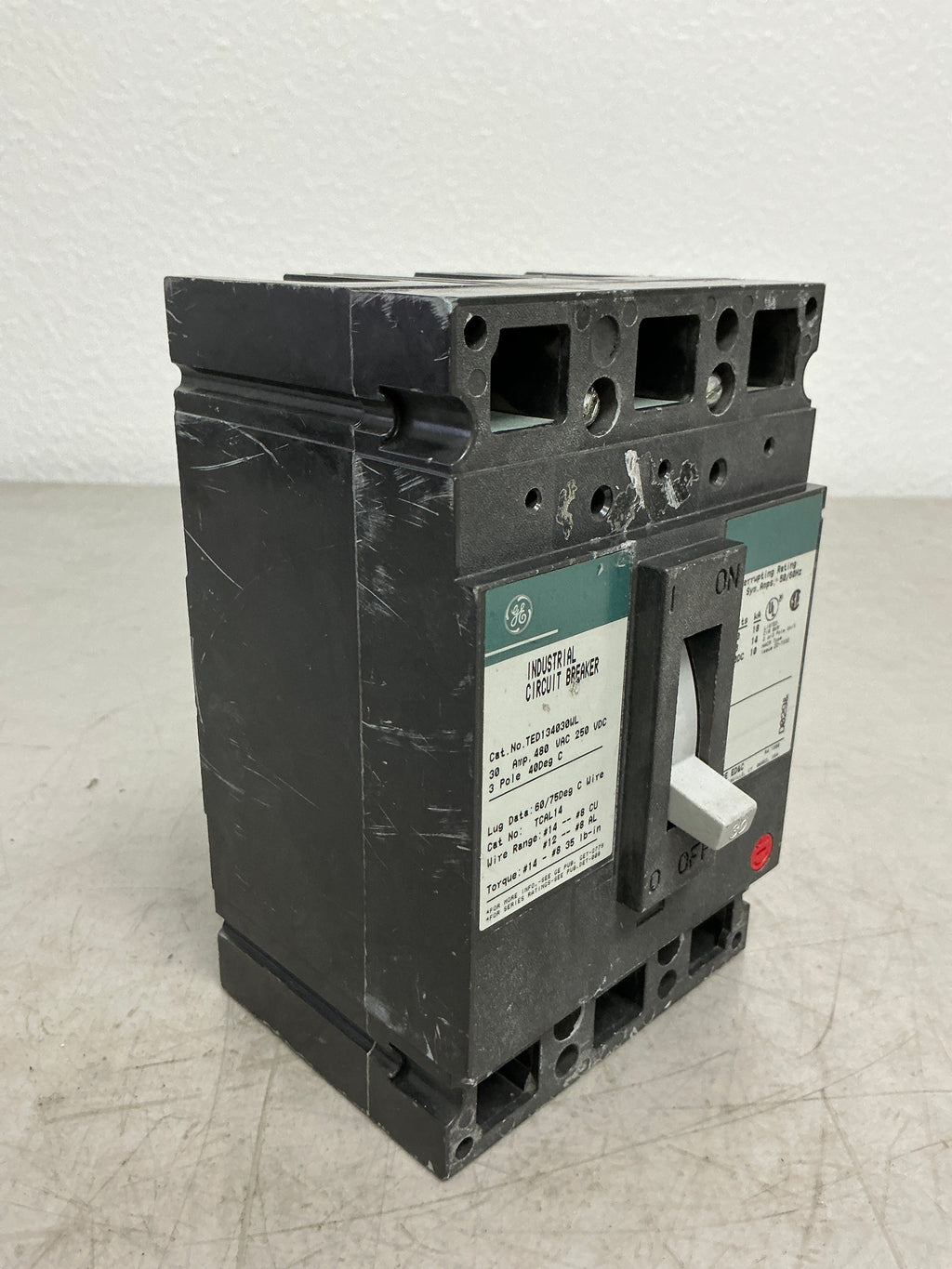 Used TED134030WL 3 Pole, 30 Amps, 480 Volts Circuit Breaker