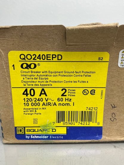 New Square D QO240EPD 2 Pole, 40 Amps, 240 Volts