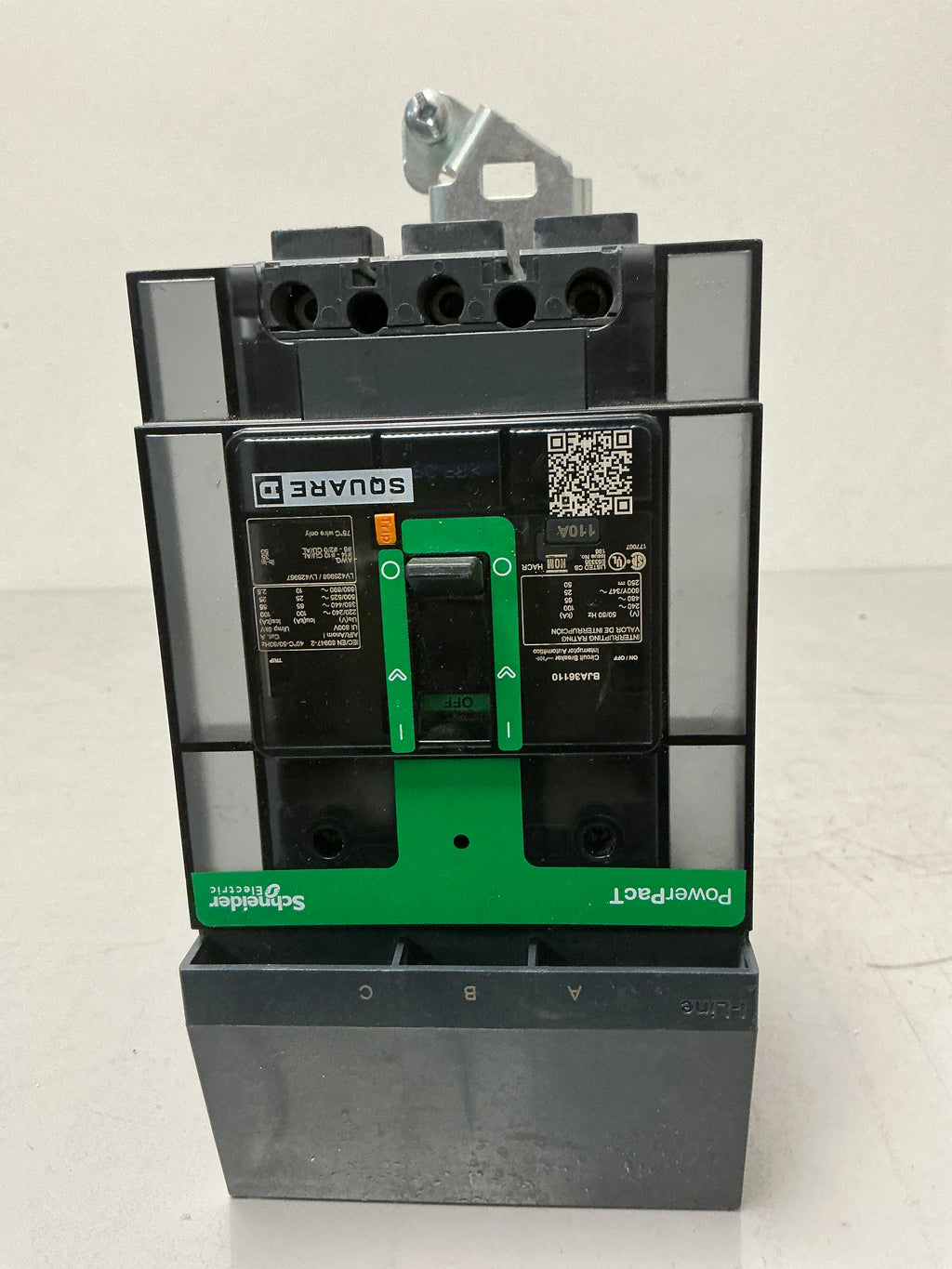 Used Square D BJA36110 3 Pole, 110 Amps, 480 Volts Circuit Breaker