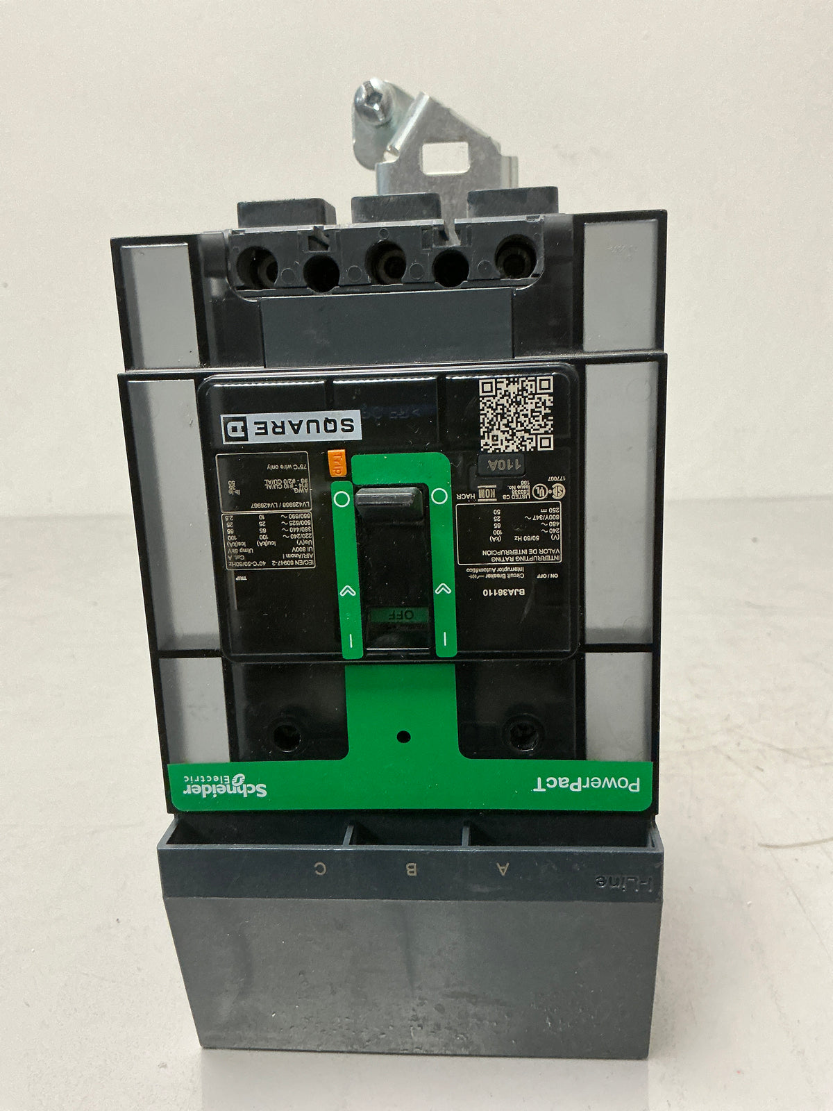 Used Square D BJA36110 3 Pole, 110 Amps, 480 Volts Circuit Breaker