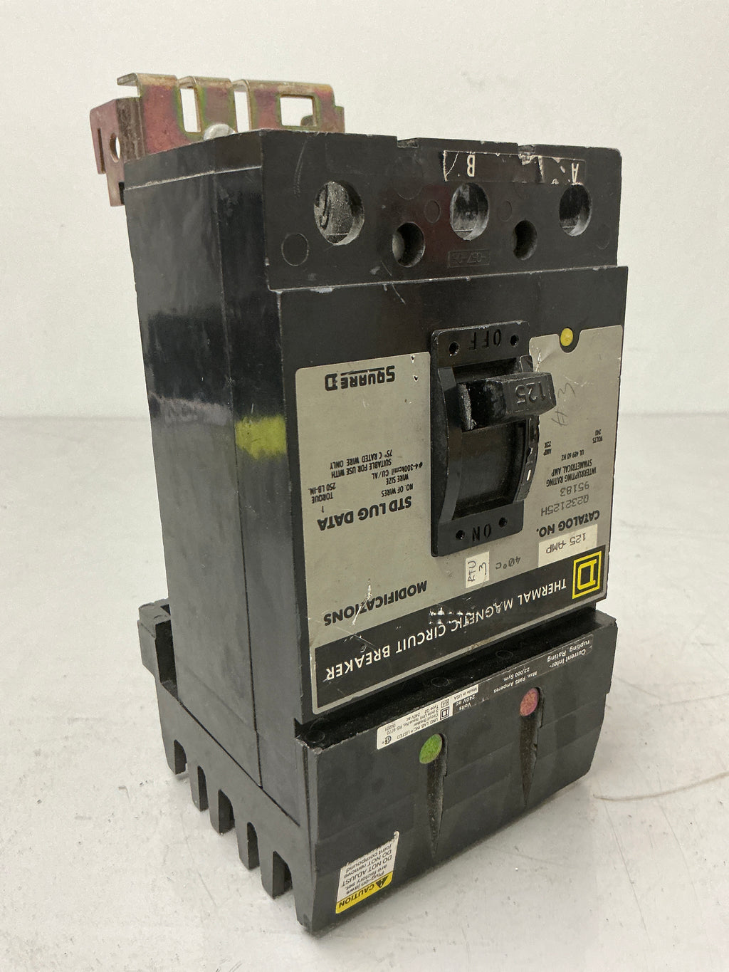 Used Square D Q232125 3 Pole, 125 Amps, 240 Volts Circuit Breaker