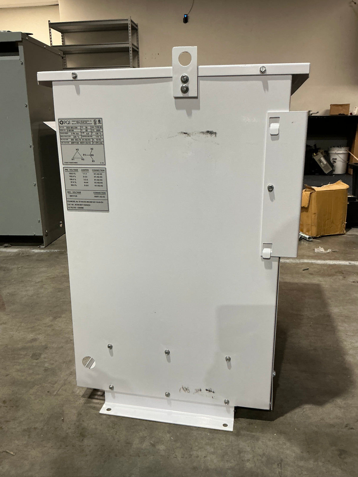 Used PQI 30 KVA, 3 PH, 480 Primary 208/120 Secondary Transformer