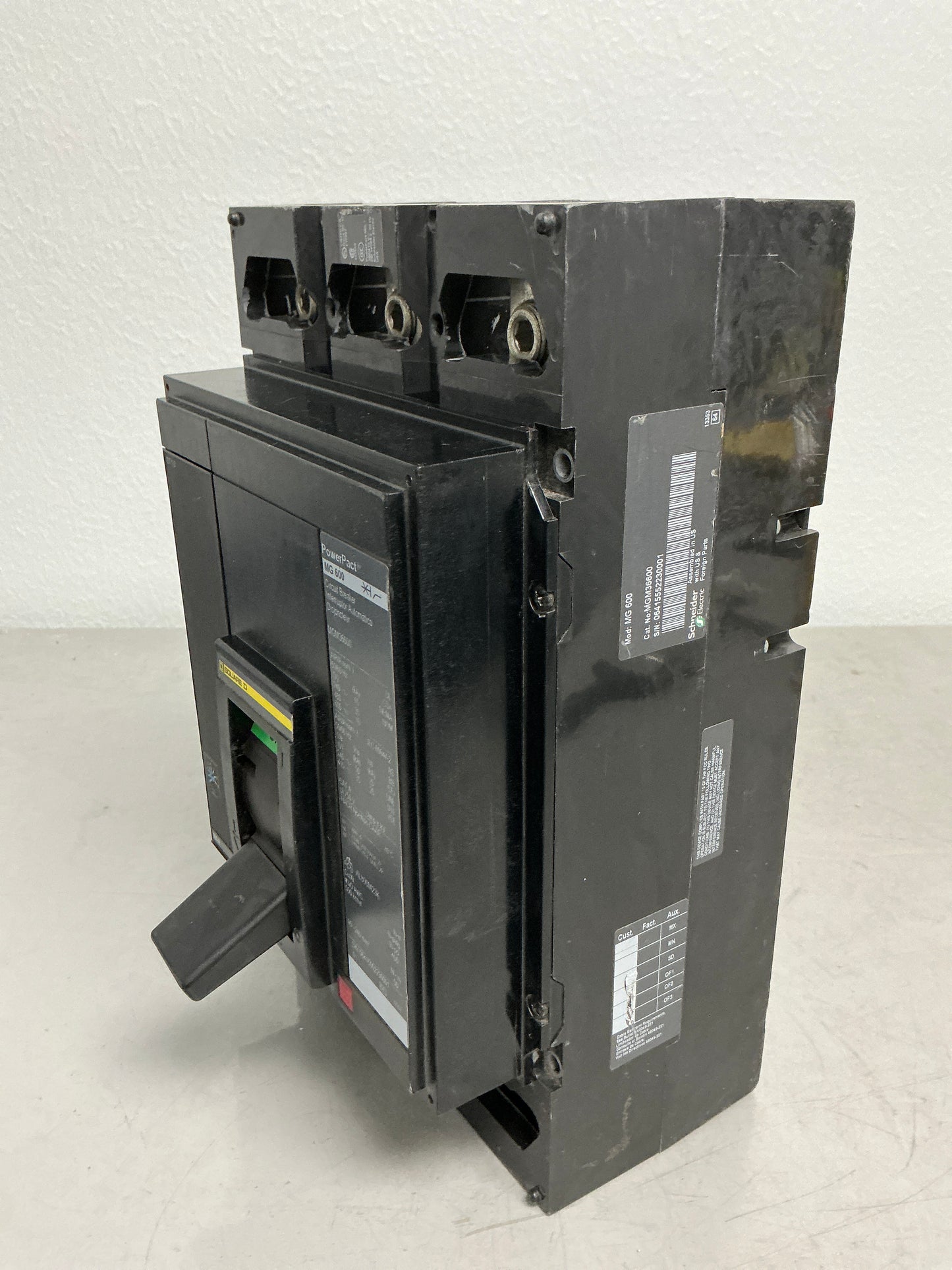 Used Square D MGM36600 Breaker 600 Amp 600 Volt 3 Pole