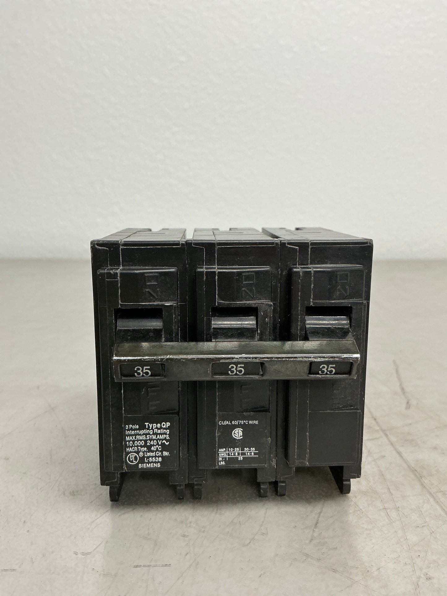 Used Siemens Q335 3 Pole, 35 Amps, 240 Volts