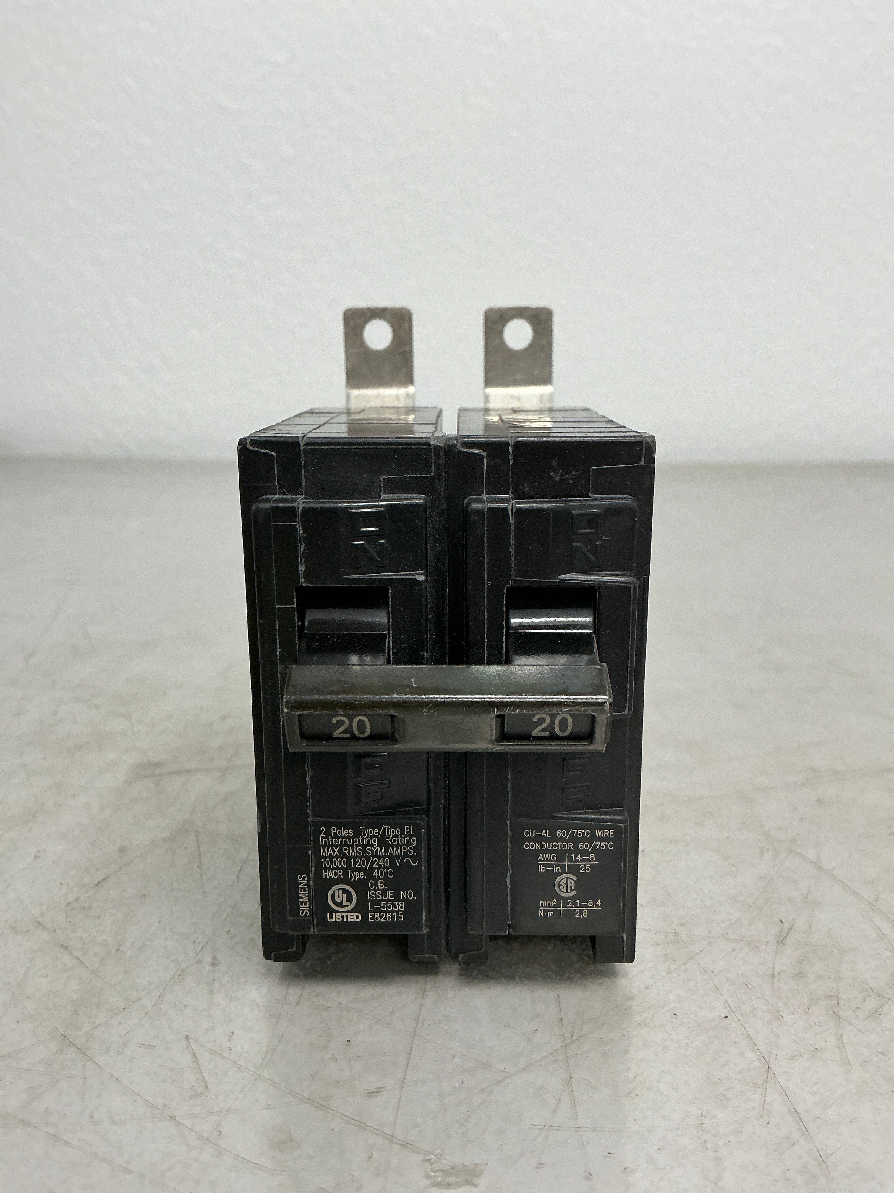 New Siemens B220 2 Pole, 20 Amps, 240 Volts