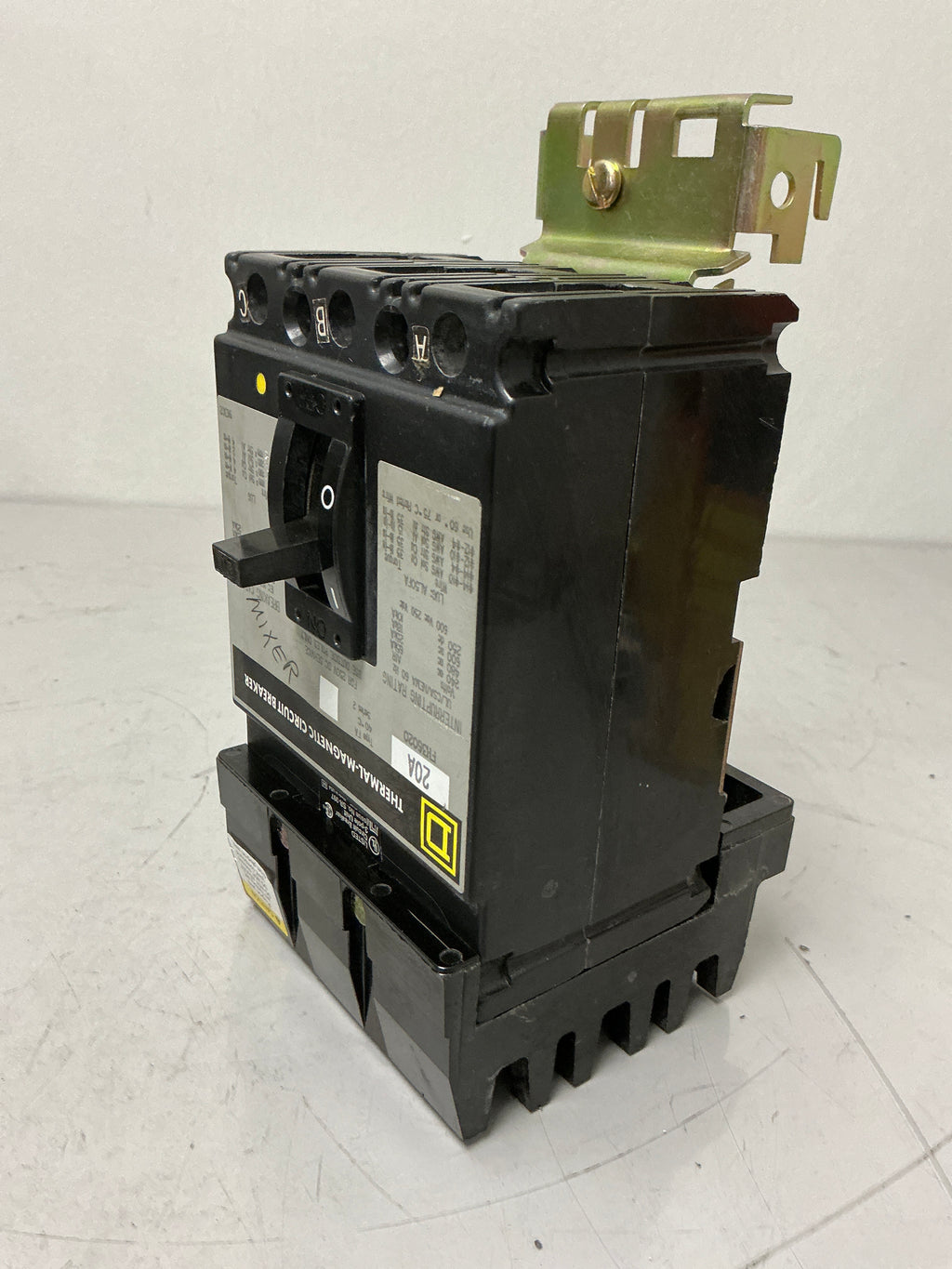 Used Square D FH36020 3 Pole, 20 Amps, 600 Volts Circuit Breaker