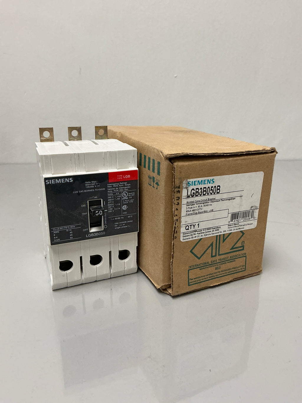 New Siemens LGB3B050B 3 Pole, 50 Amps,480 Volts Circuit Breaker