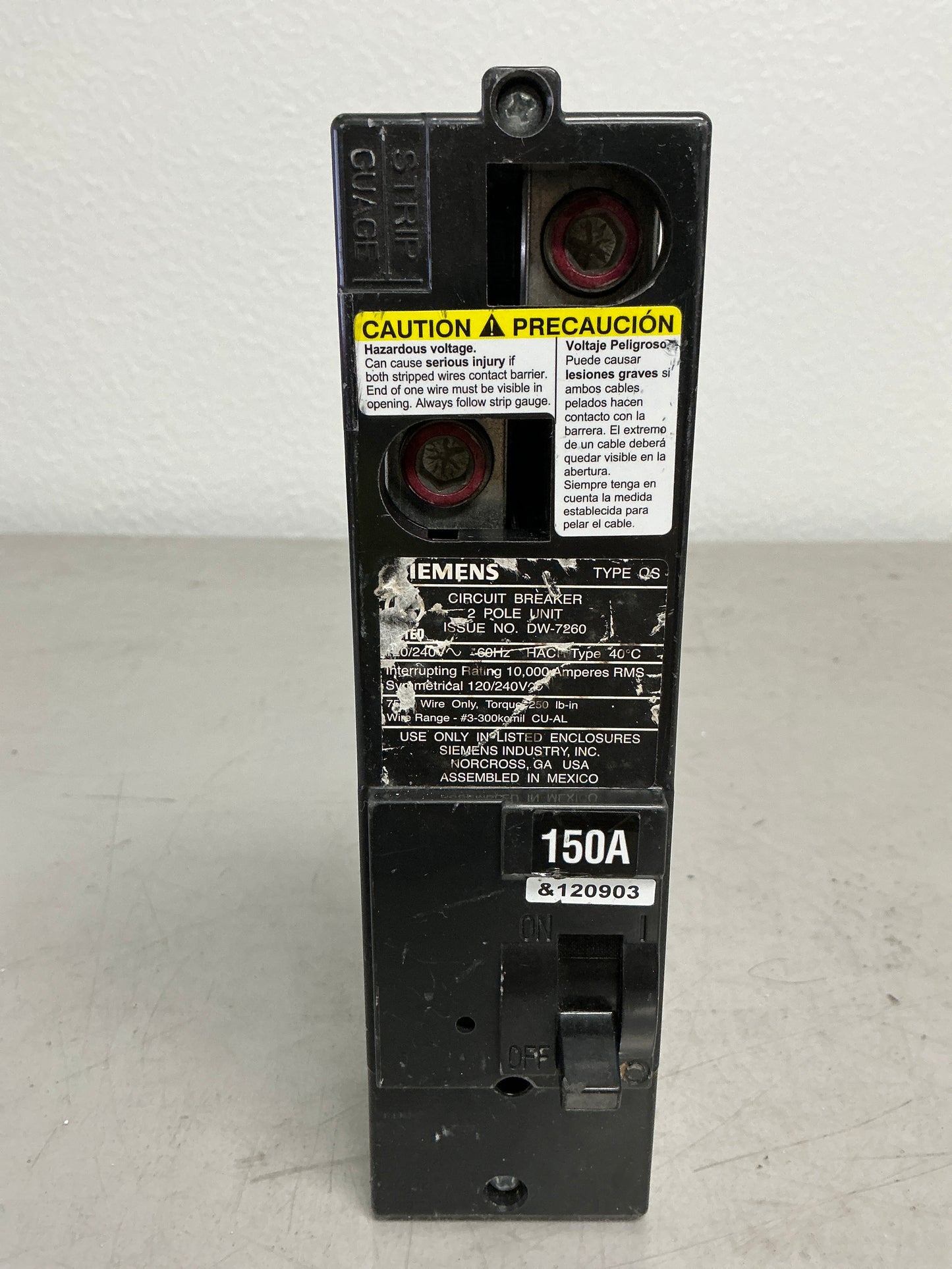 New QS2150 150 Amps, 240 Volts Circuit Main Breaker