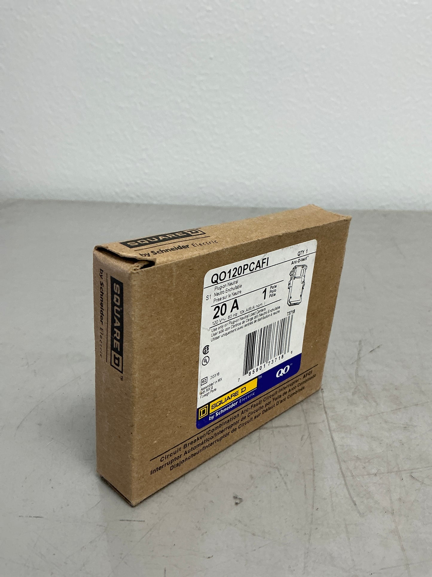 New Square D QO120PCAFI 1 Pole, 20 Amps, 120 Volts