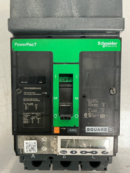 Used Square D HGA36060U44X 3 Pole, 60 Amps, 600 Volts