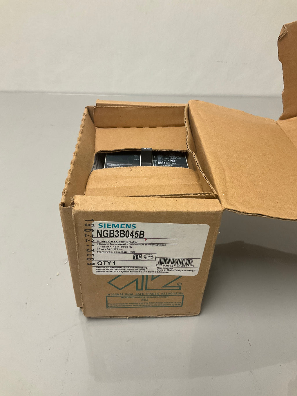 New Siemens NGB3B045B 3 Pole, 45 Amps, 480 Volts Circuit Breaker