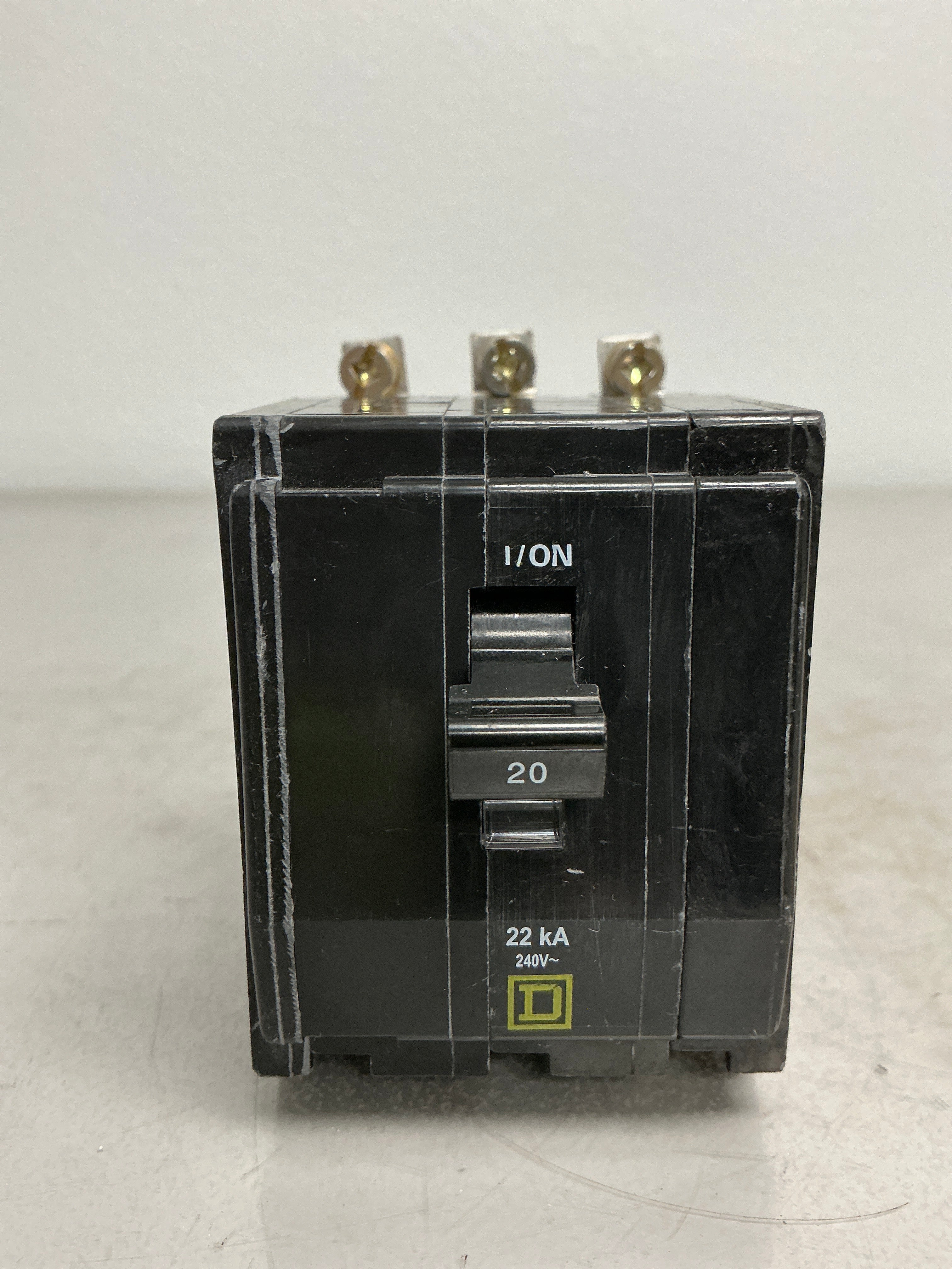 Used Square D QOB320VH 3 Pole, 20 Amps, 240 Volts
