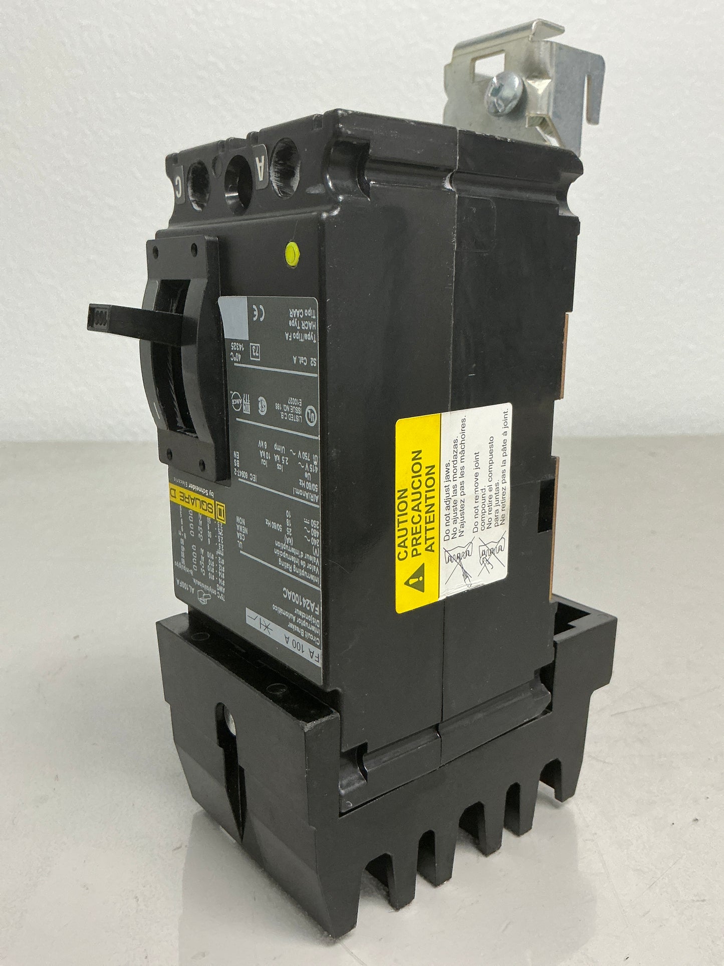 Used Square D FA24100AC 100 Amps, 480 Volts, 2 Pole