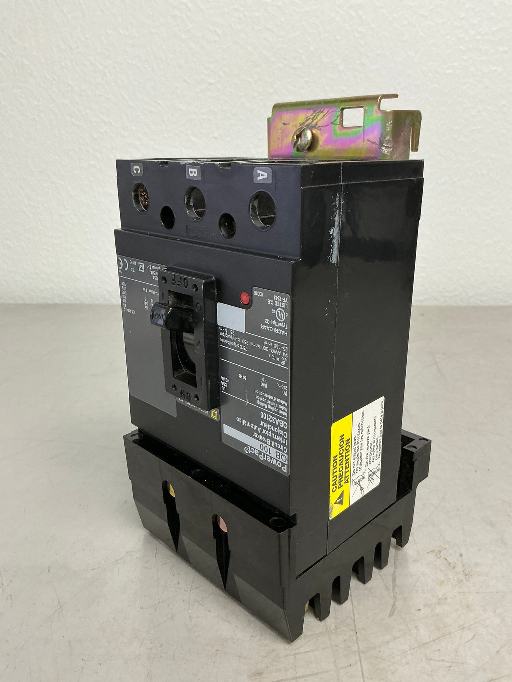 Used Squares D QBA32100 3 Pole, 100 Amps, 600 Volts