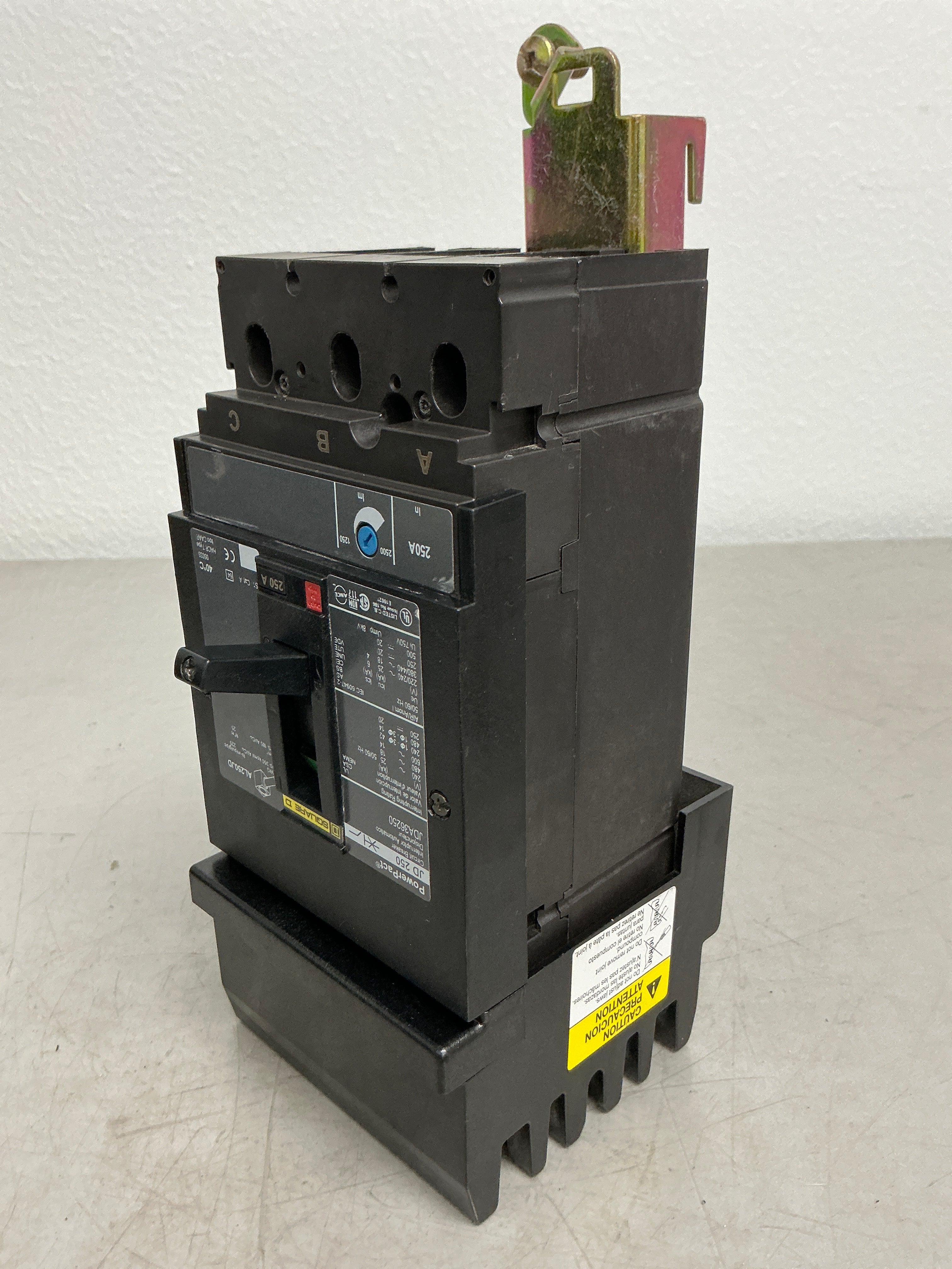 Used Square D JDA36250 3 Pole, 250 Amps, 600 Volts