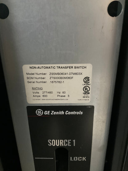 Used GE 600 Amp Non-Automatic Transfer Switch