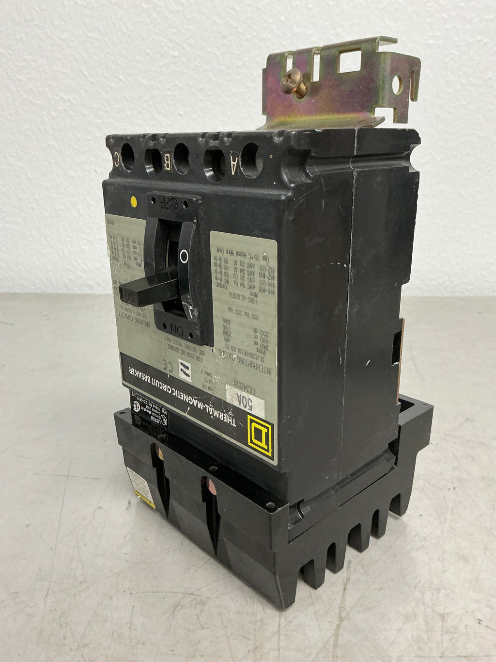Used Square D FA34050 3 Pole, 50 Amps, 480 Volts Circuit Breaker