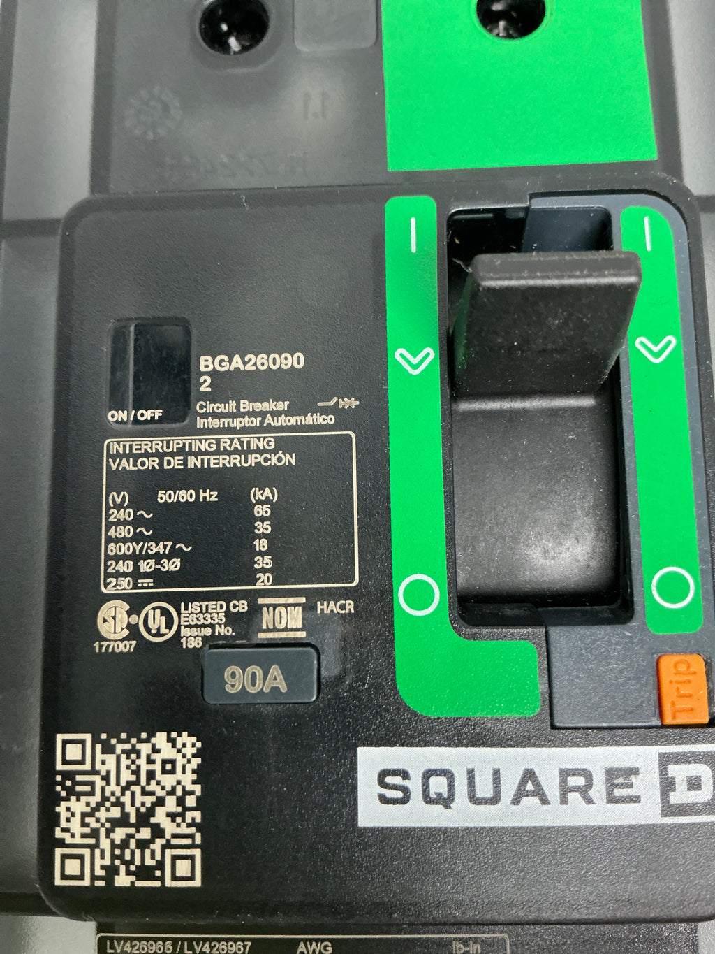 New Square D BGA26090 2 Pole, 90 Amps