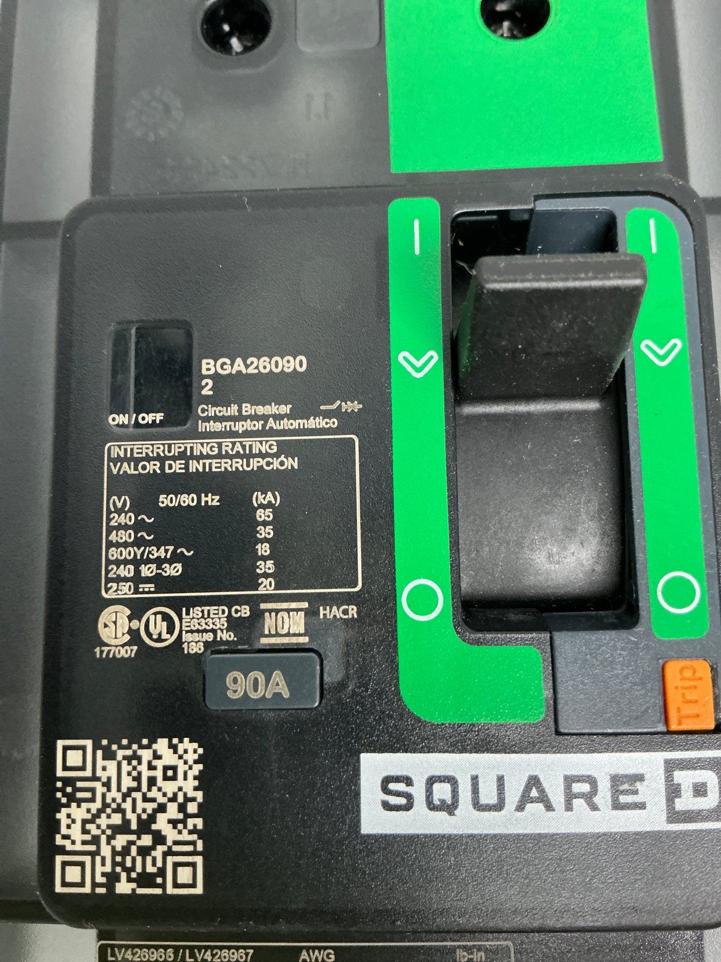 New Square D BGA26090 2 Pole, 90 Amps