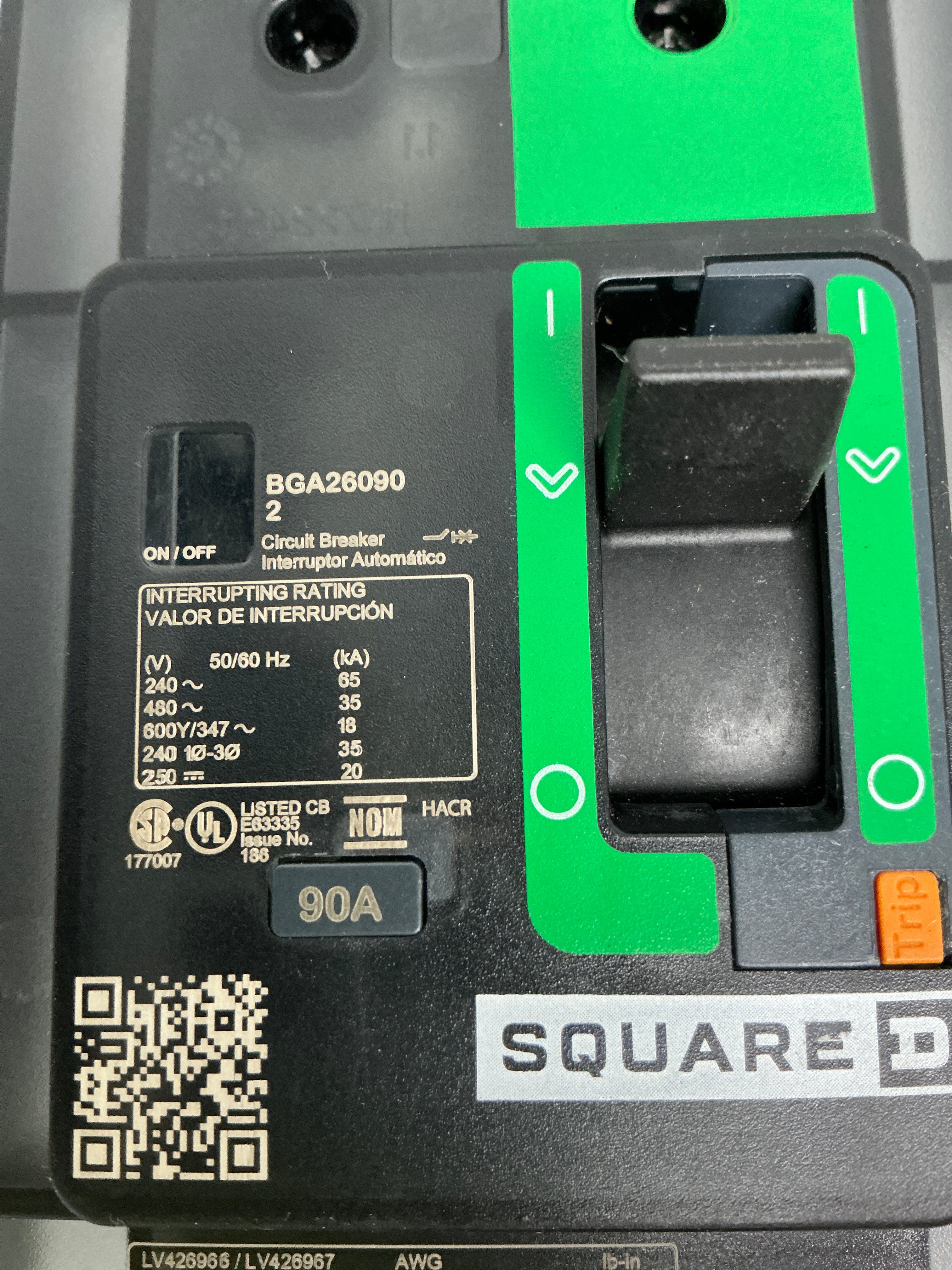 New Square D BGA26090 2 Pole, 90 Amps