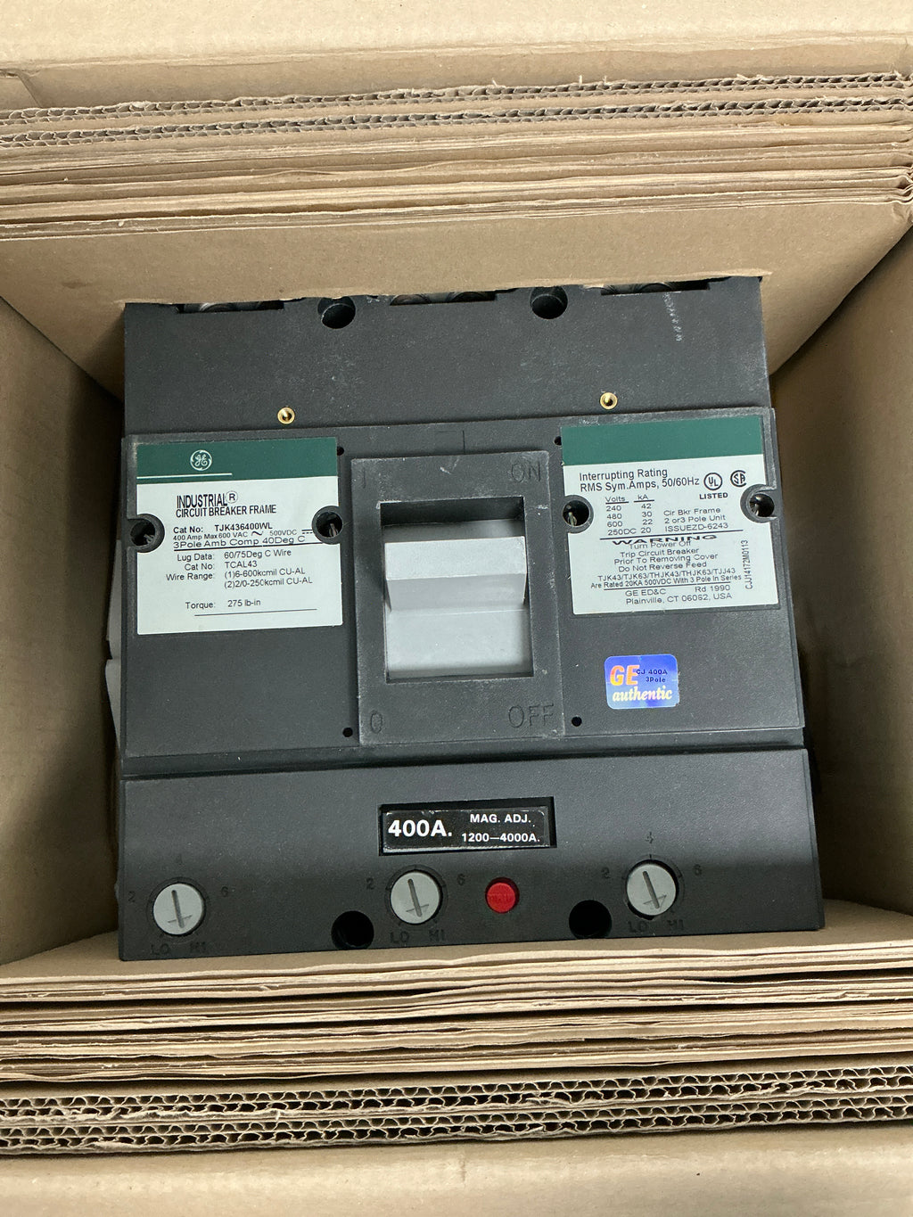 New TJK436400WL 3 Poles, 400 Amps, 600 Volts Circuit Breaker