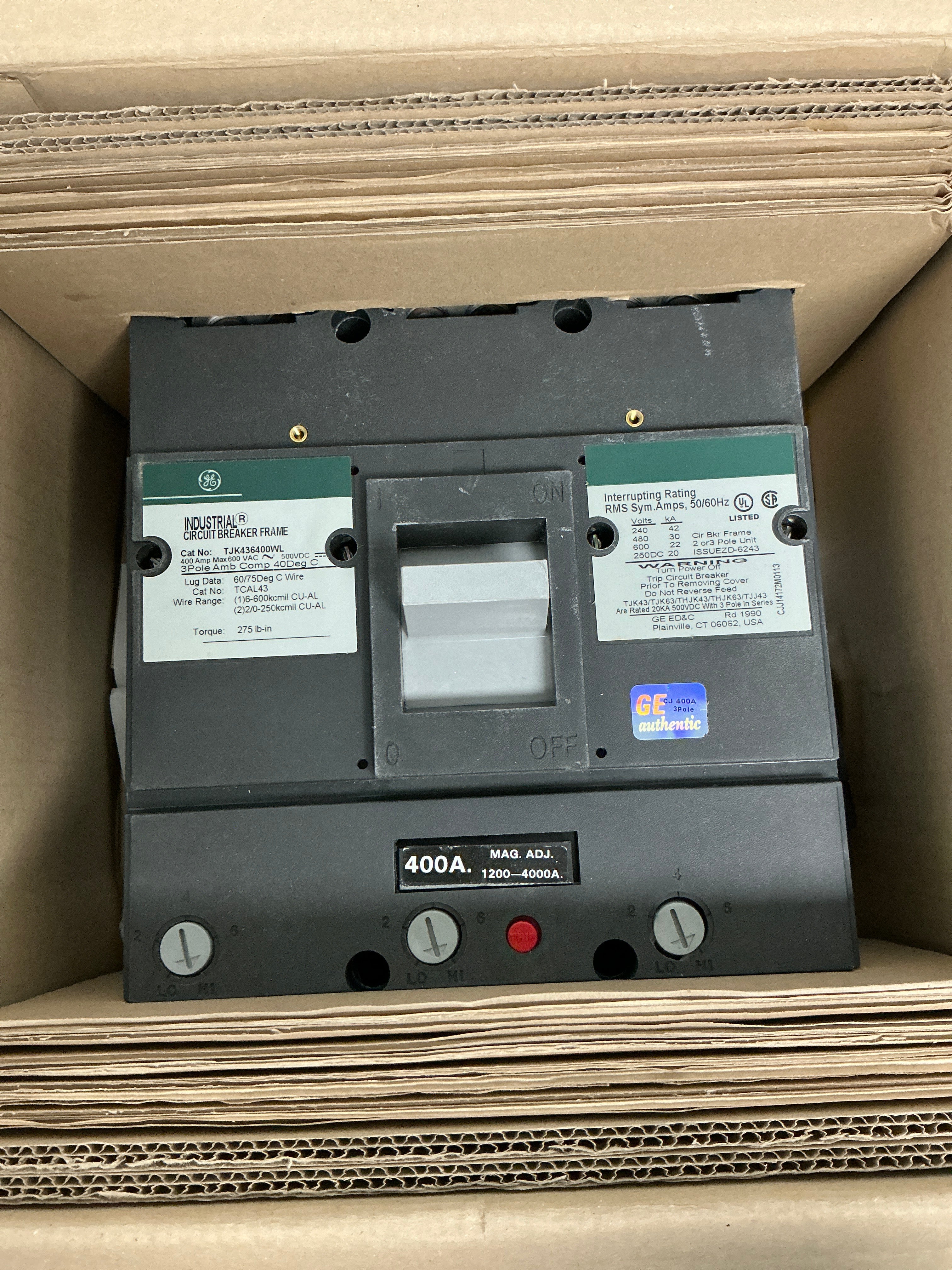 New TJK436400WL 3 Poles, 400 Amps, 600 Volts Circuit Breaker