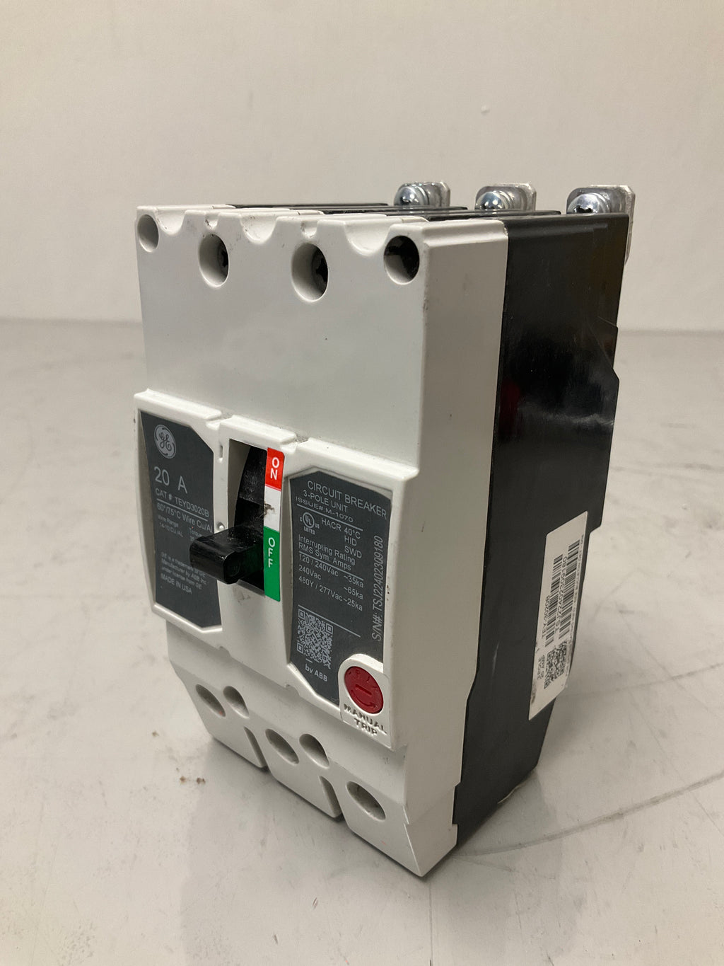 Used TEYD3020B 3 Pole, 20 Amps, 480 Volts Circuit Breaker