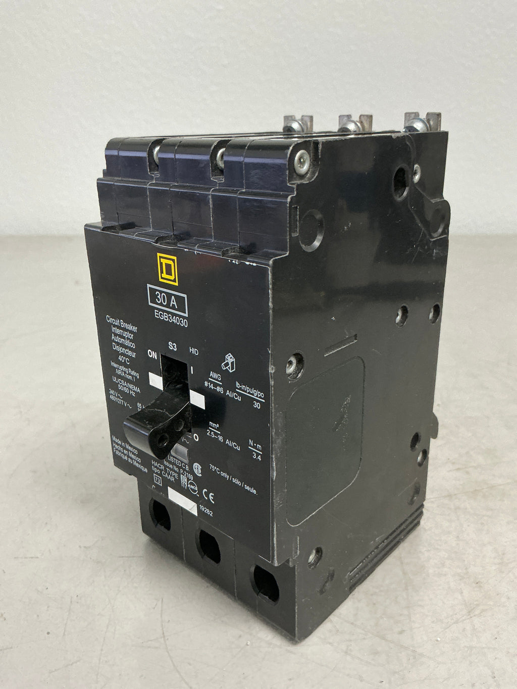 Used Square D EGB34030 3 Pole, 30 Amps, 480 Volts Circuit Breaker