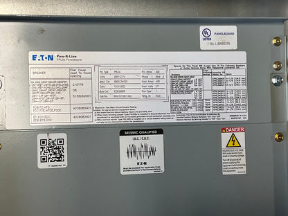 New Eaton Panelboard 400 Amp Main Breaker 480Y/277 Volt MDP 12 Circuit (item#p20)