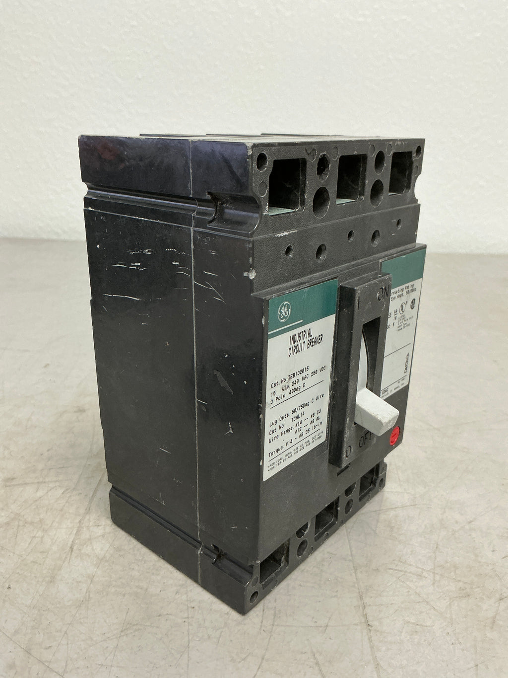 Used TEB132015 3 Pole, 15 Amps, 240 Volts Circuit Breaker