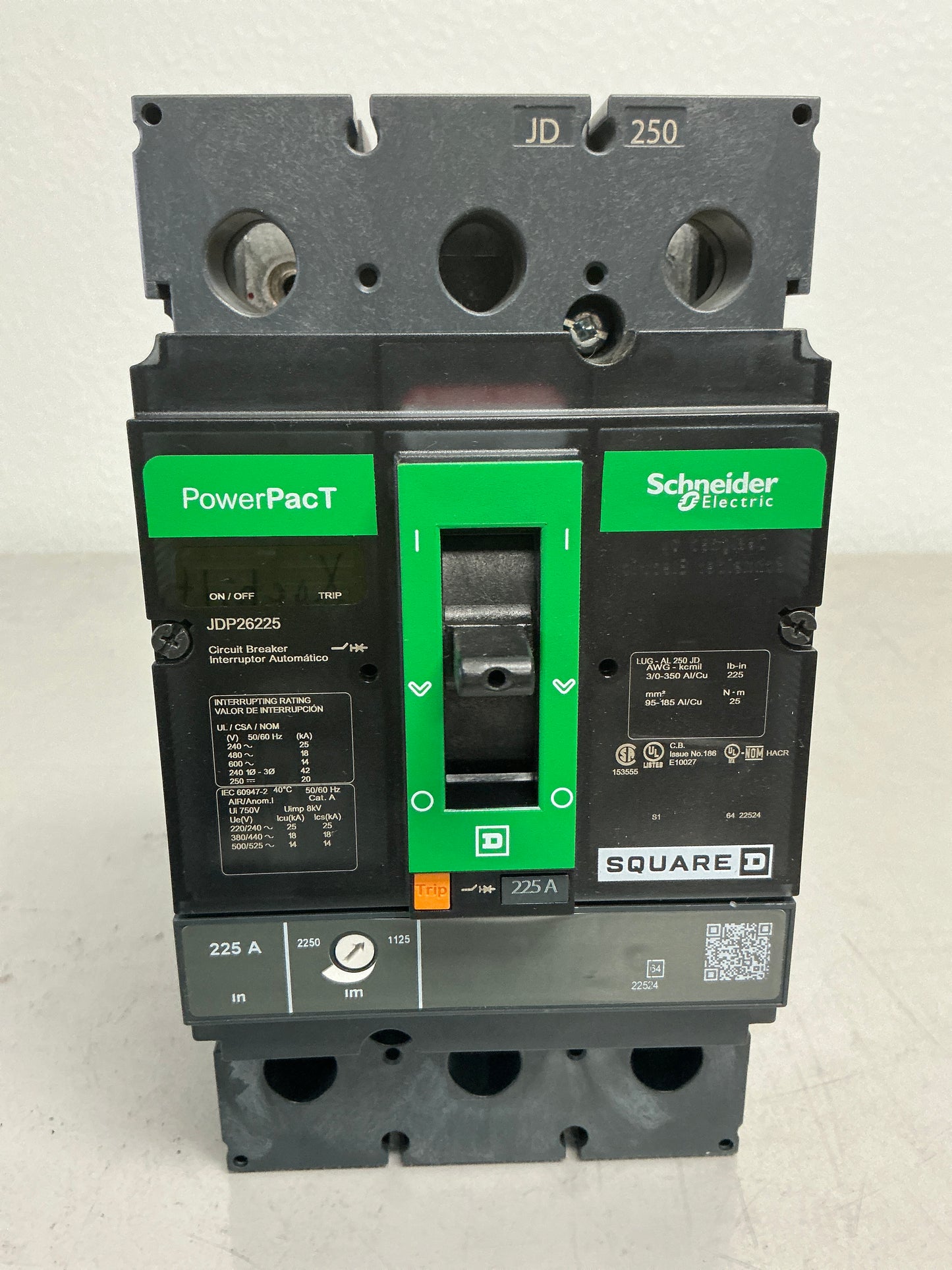 New Square D JDP26225 2 Pole, 225 Amps, 480 Volts