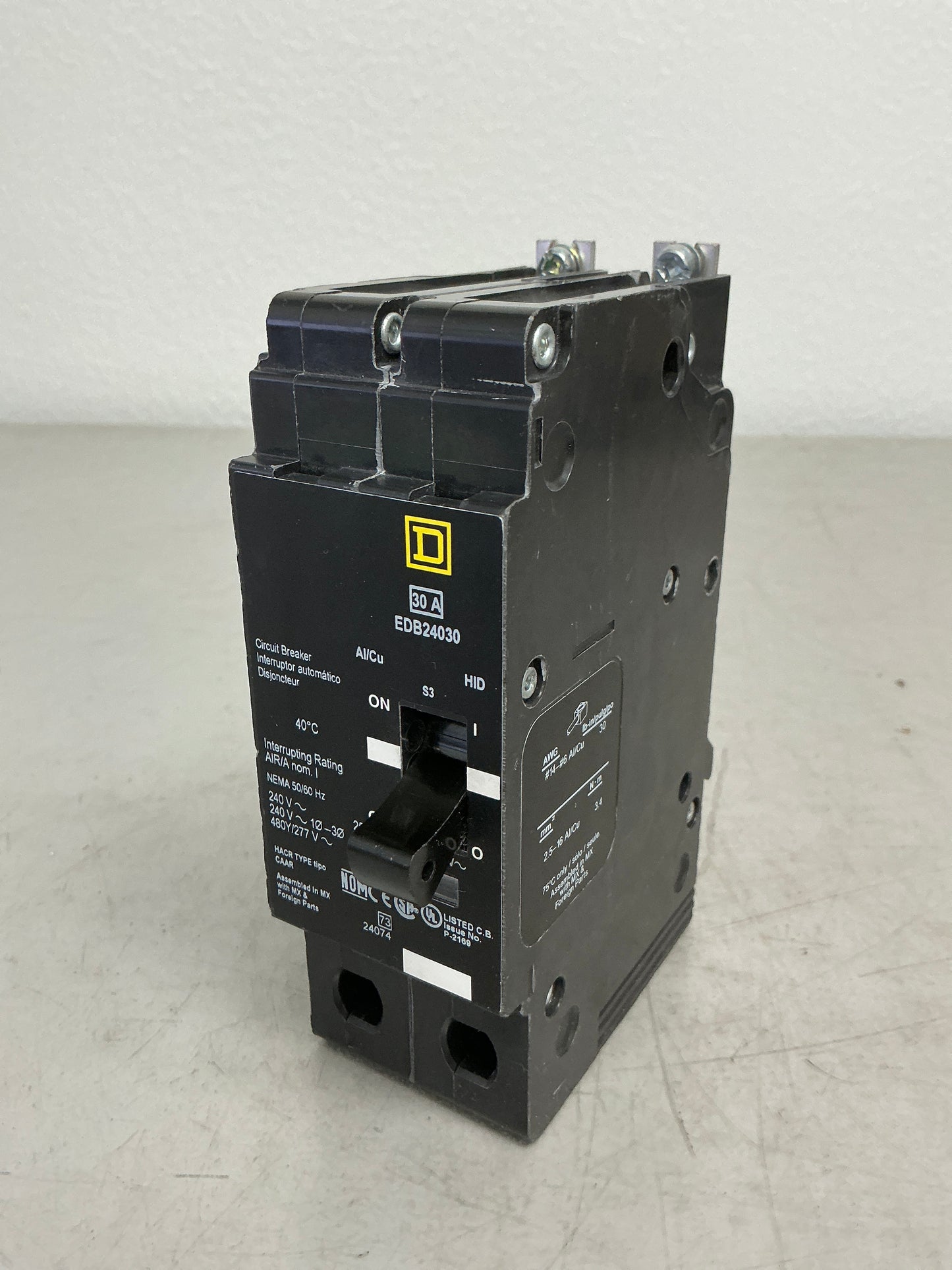 Used Square D EDB24030 2 Pole, 30 Amps, 480 Volts