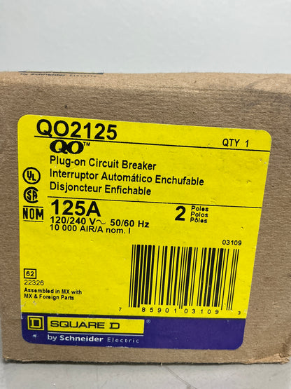 New Square D QO2125 2 Poles, 125 Amps, 240 Volts