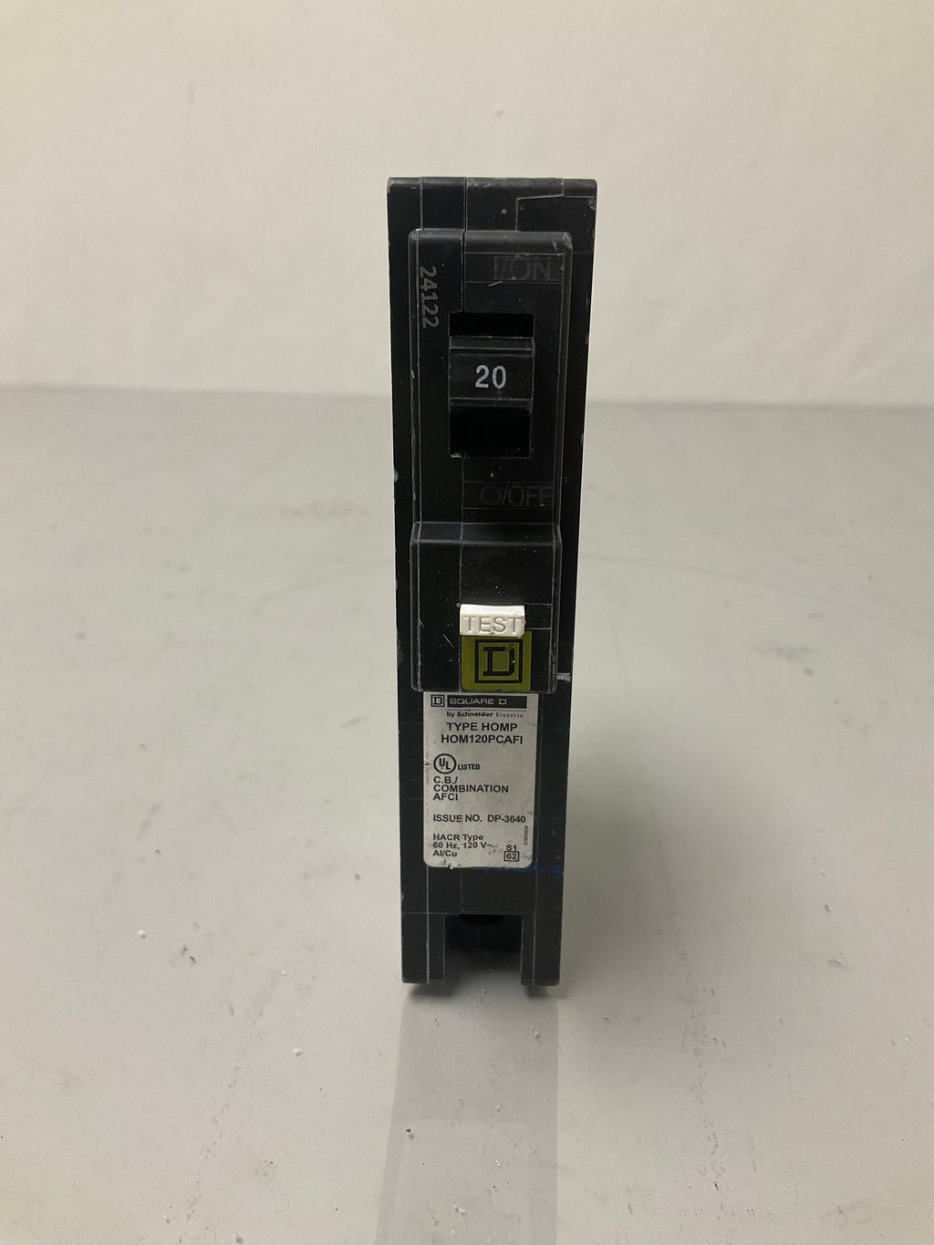 Used Square D HOM120PCAFI 1 Pole, 20 Amps, 120 Volts Circuit Breaker