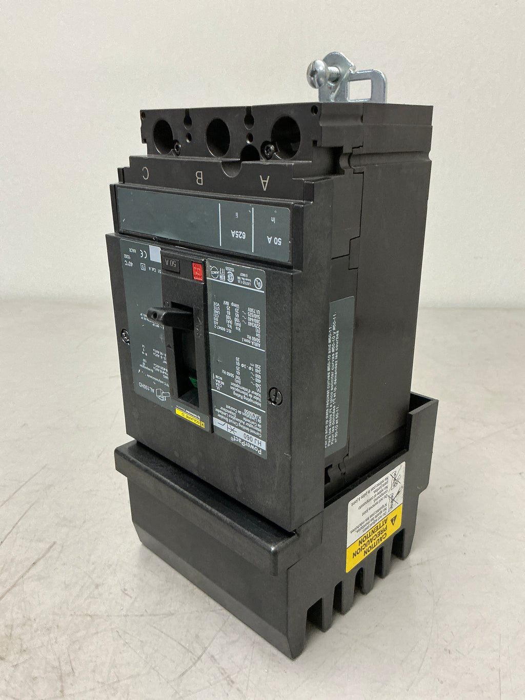 Used Square D HJA36050 3 Pole, 50 Amps, 600 Volts Circuit Breaker