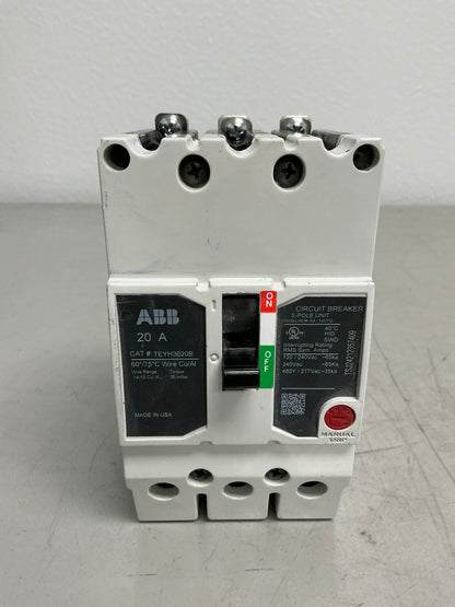 New ABB TEYH3020B 3 Pole, 20 Amps