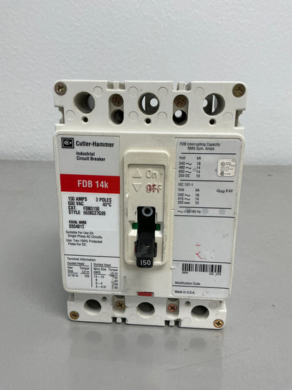 Used FDB3150 3 Poles, 150 Amps, 600 Volts