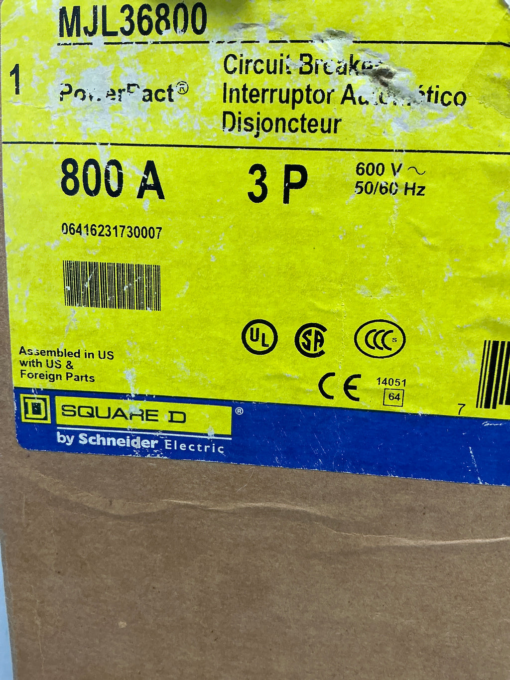 New Square D MJL36800 3 Pole, 800 Amps, 600 Volts